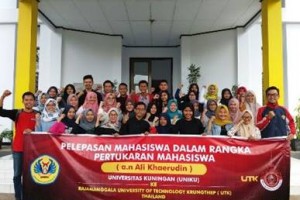 Pelepasan mahasiswa yang akan mengikuti kegiatan pertukaran mahasiswa (students exchange) di Rajamangala University of Technology Krungthep, Bangkok, Thailand